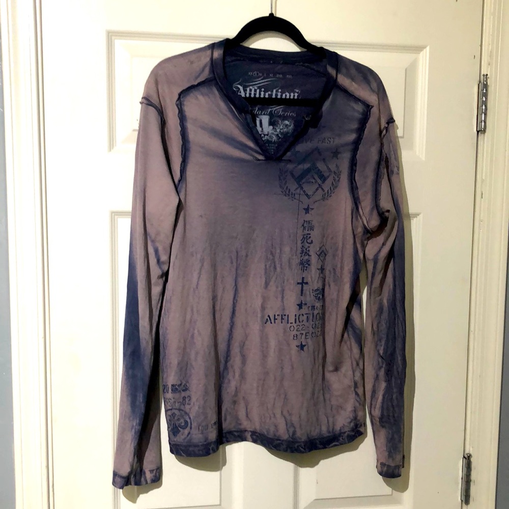 Affliction fitted soft long sleeve shirt